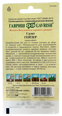 Салат ГЕЙЗЕР ГАВРИШ описание Салат ГЕЙЗЕР ГАВРИШ описание