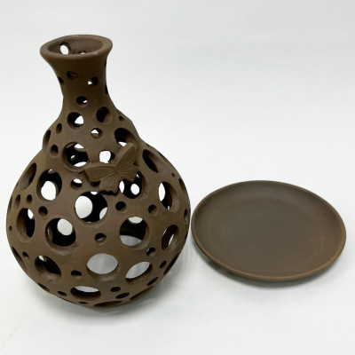 Подсвечник на блюдце средний керамика