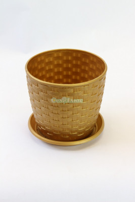 Горшок для цветов Ротанг 12*11см бронза