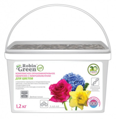 Удобрение органо-минеральное для цветов 1,2кг Robin Green