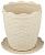 Горшок для цветов Плетенка 1,5л с подст. слоновая кость М2111