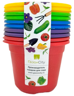 Горшок для рассады круг 11*8,5см Color набор 10шт