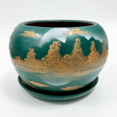 Горшок для цветов Золотые сосны средний керамика Кунгур