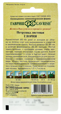 Петрушка листовая ГЛОРИЯ ГАВРИШ описание
