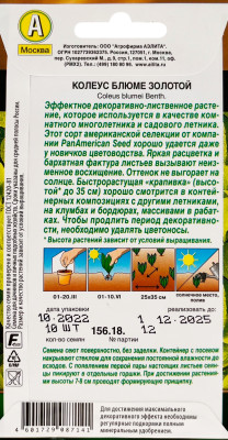 Колеус Золотой блюме 10шт Колеус Золотой блюме 10шт