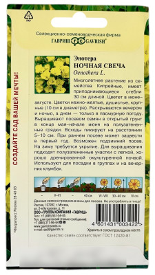 Энотера НОЧНАЯ СВЕЧА ГАВРИШ описание