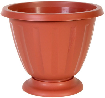 Горшок 10 л белый, коричневый Интехпром