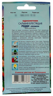 Сальвия блестящая РЕДДИ салмон АКВАРЕЛЬ описание