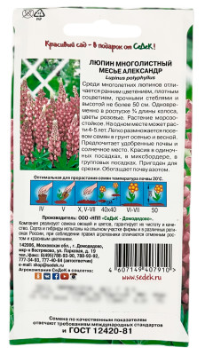 Люпин многолистный МЕСЬЕ АЛЕКСАНДР СеДеК описание