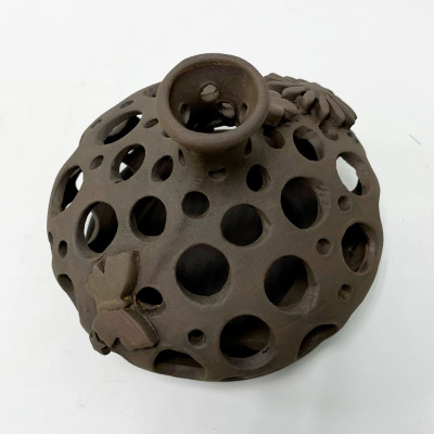 Подсвечник на блюдце плоский керамика