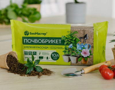 Почвобрикет 10л Крепкая рассада Биомастер
