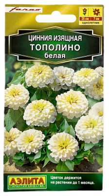 Цинния изящная ТОПОЛИНО белая АЭЛИТА