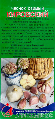 Чеснок головка Кировский (калибр 4-6) 3шт