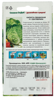 Капуста пекинская СЕНТЯБРИНА СеДеК описание