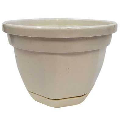 Кашпо с поддоном Ника 130мм (бел) 3468375