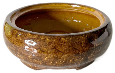 Горшок для цветов Бонсай круглый коричневый керамика
