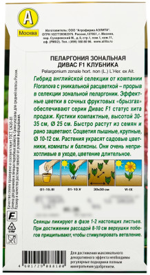 Пеларгония зональная ДИВАС F1 КЛУБНИКА АЭЛИТА описание