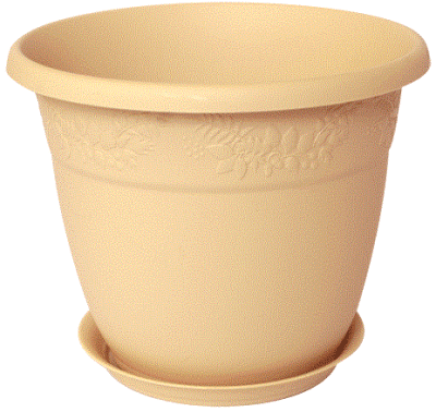 Горшок для цветов Рябина 5,0л с подст. белая глина М3056