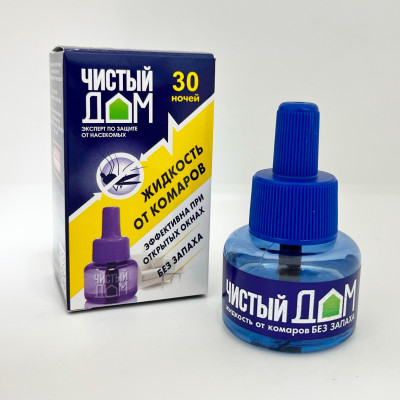 Жидкость для фумигатора Чистый Дом 30 ночей без запаха 02-605