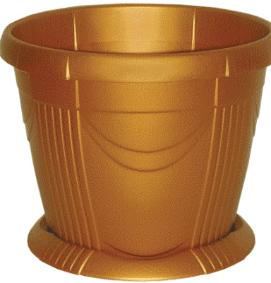 Горшок для цветов Веста 18л (d=360мм) с поддоном М3135 (золото)