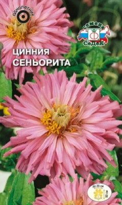 Цинния Сеньорита (кактусовидная, смесь цветов)