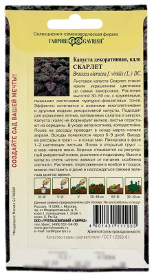 Капуста декоративная СКАРЛЕТ ГАВРИШ описание