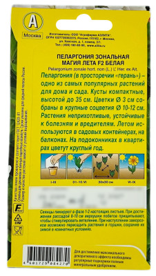 Пеларгония зональная МАГИЯ ЛЕТА F2 БЕЛАЯ АЭЛИТА описание