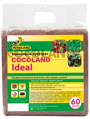 Кокосовый субстрат брикет 60л 5кг Идеал Cocoland