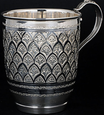 Кашпо Кружка серебряный узор ЖЖ11038-1