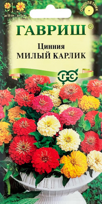 Цинния Милый карлик, смесь 0,5г Цинния Милый карлик, смесь 0,5г