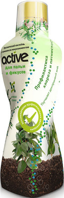 Удобрение Актив жидкое 0,5л для пальм, фикусов Биотехнологии