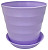 Горшок для цветов Лаура 0,7л 11,5*10см с поддон. Лавандовый