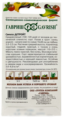 Свекла Детройт ГАВРИШ описание