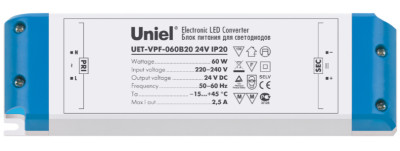 Блок питания для ленты 24V 60W UET-VPF-060B20 UNIEL