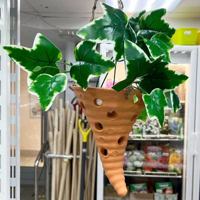 Кашпо подвес Рог 16*20см керамика