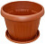 Горшок для цветов Николь 5,5л 28*21 с подст. корич. 113004