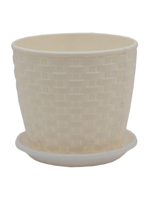 Горшок для цветов Ротанг 12*11см кремовый