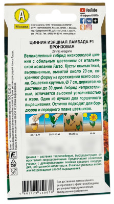 Цинния изящная ЛАМБАДА F1 бронзовая АЭЛИТА описание
