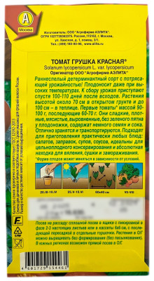 Томат ГРУШКА КРАСНАЯ АЭЛИТА описание